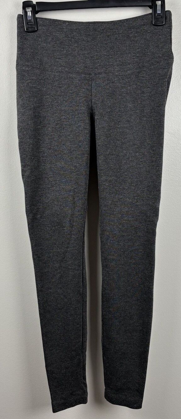 WHBM Runway Legging Size 6 Charcoal Gray Heather Ponte Knit Ankle Length Thick